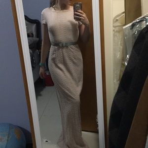 Pink formal gown w/ open back & Slit